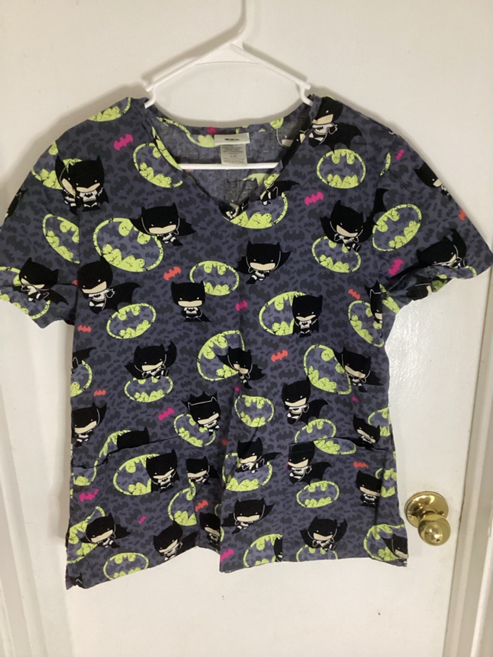 Batman Scrub Top Size Large